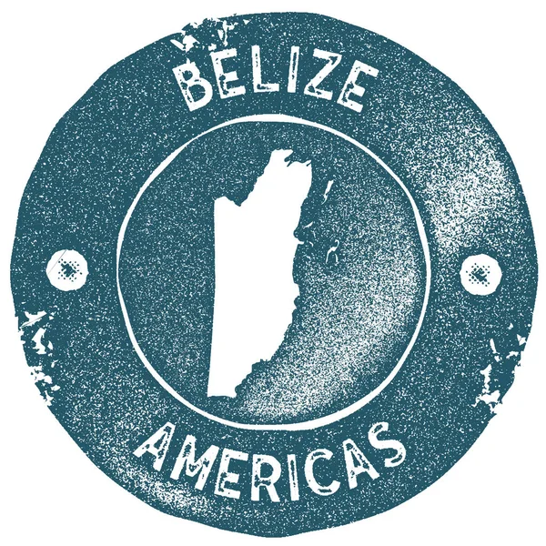 Sello vintage de mapa de Belice Etiqueta hecha a mano estilo retro Insignia de Belice o elemento para recuerdos de viajes — Vector de stock