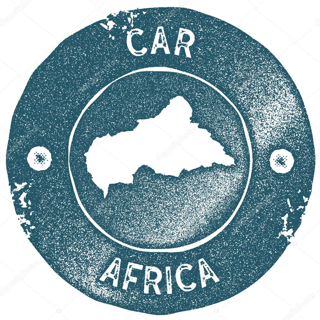 CAR map vintage stamp Retro style handmade label CAR badge or element for travel souvenirs Rubber
