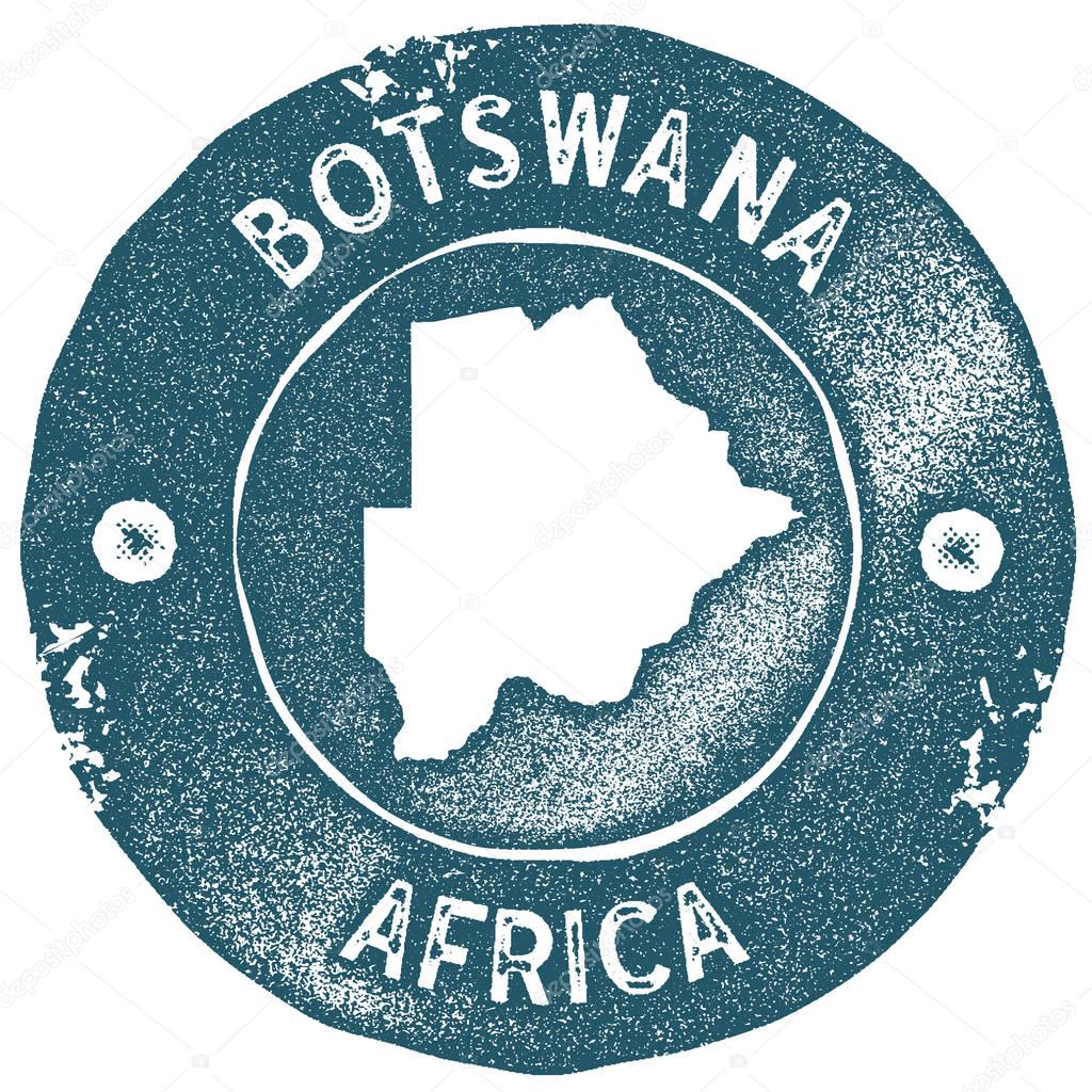 Botswana map vintage stamp Retro style handmade label Botswana badge or element for travel