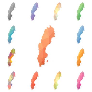 İsveç geometrik poligonal mozaik tarzı koleksiyon parlak soyut mozaik düşük Poli haritalar