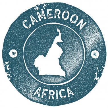 Kamerun Haritası vintage damgası Retro tarzı el yapımı etiketi Kamerun rozet veya seyahat için öğe