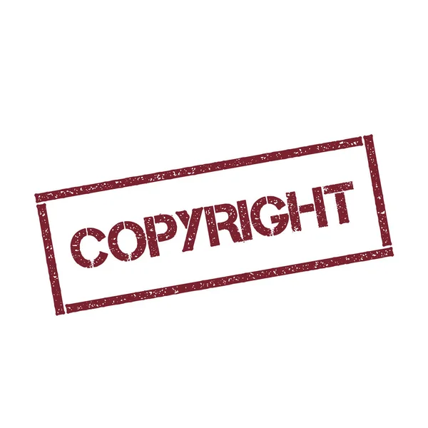 Carimbo retangular Copyright Selo vermelho texturizado com texto isolado no vetor de fundo branco —  Vetores de Stock