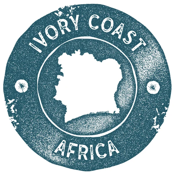 Mapa de Costa de Marfil sello vintage Etiqueta hecha a mano estilo retro Insignia o elemento de Costa de Marfil para viajar — Vector de stock