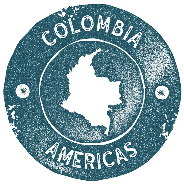 Colombia mapa sello vintage Estilo retro etiqueta hecha a mano Colombia insignia o elemento para viajar — Vector de stock