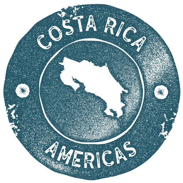 Mapa de Costa Rica sello vintage Etiqueta hecha a mano estilo retro Insignia de Costa Rica o elemento para viajar — Vector de stock