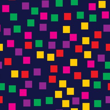 Soyut desen derin mavi geometrik arka plan beyaz atlı rasgele kareler geometrik kaotik kareler