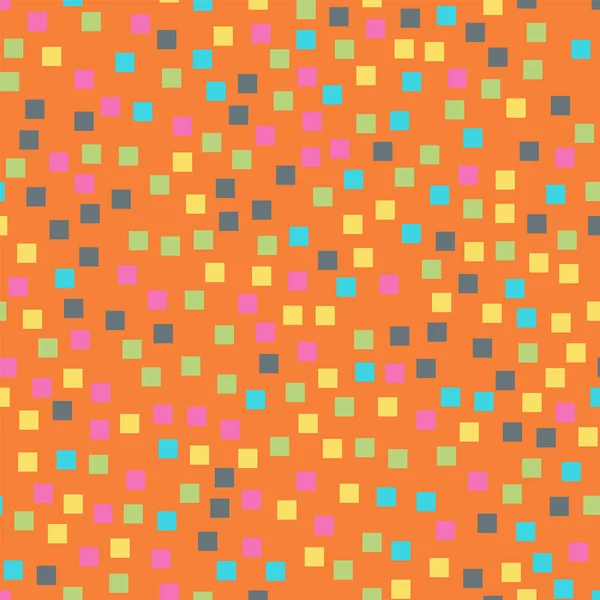 Motif abstrait carrés Orange fond géométrique Mesmeric carrés aléatoires Géométrique chaotique — Image vectorielle