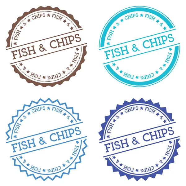 Fisk marker badge isolerad på vit bakgrund platt stil runda etikett med text cirkulär emblem — Stock vektor