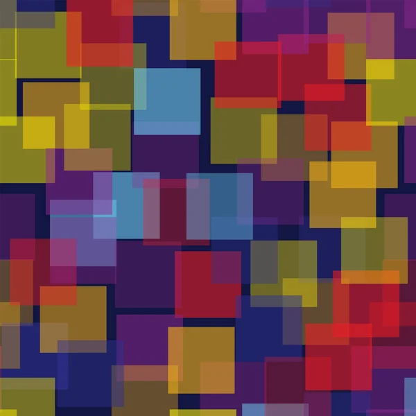 Padrão de quadrados abstratos Fundo geométrico azul profundo Quadrados aleatórios magníficos Geométricos — Vetor de Stock
