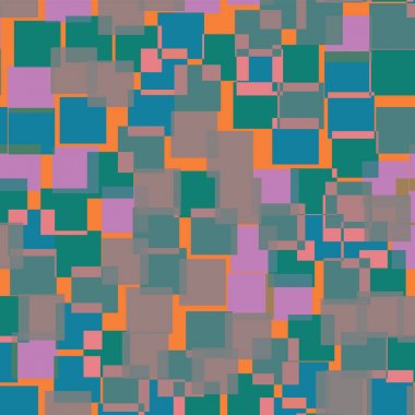 Kareler desen turuncu geometrik arka plana büyüleyici rasgele kareler kaotik geometrik soyut