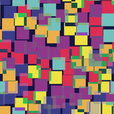 Soyut desen derin mavi geometrik arka plan güzel rasgele kareler geometrik kaotik kareler