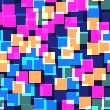 Desen derin mavi geometrik arka plan takdire değer rasgele kareler geometrik soyut kareler