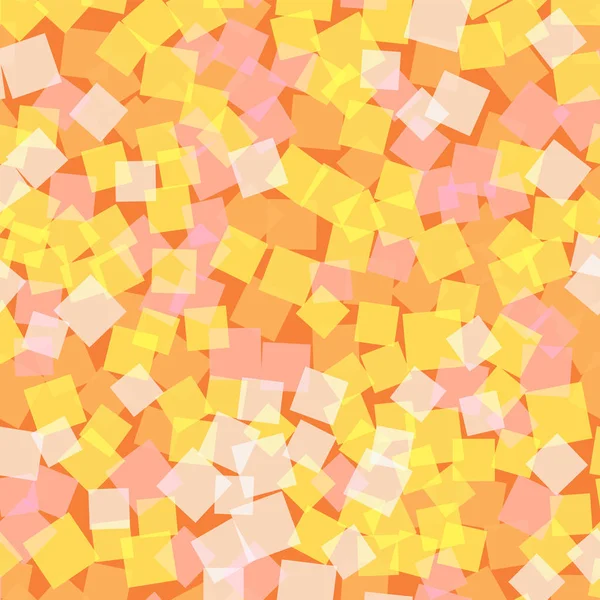 Abstraktní čtverce vzor oranžová geometrické pozadí úhledné náhodné čtverce geometrické chaotické dekor — Stockový vektor