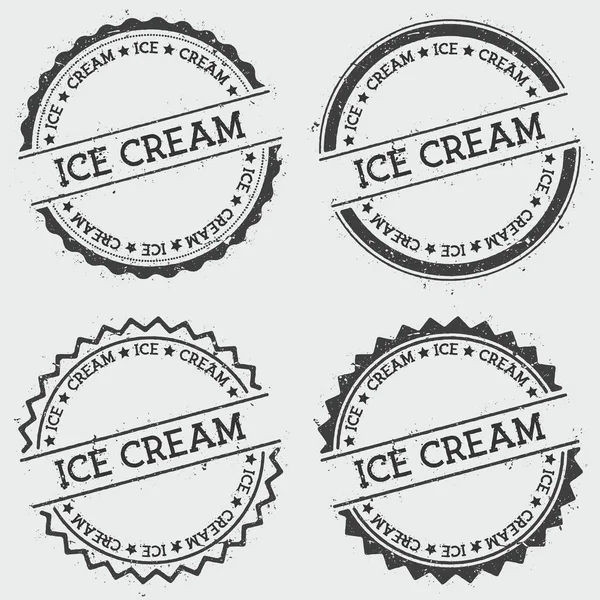 Eisabzeichen-Stempel isoliert auf weißem Hintergrund grunge round hipster seal mit Textfarbe — Stockvektor