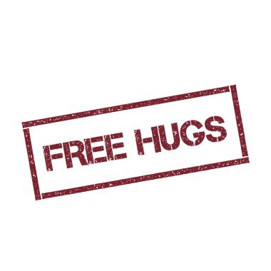 Ücretsiz hugs dikdörtgen damga dokulu kırmızı mühür ile izole beyaz arka plan vektör üzerinde metin