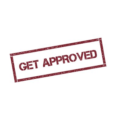 Beyaz arka plan vektör izole metin ile onaylanmış dikdörtgen damga dokulu kırmızı mühür almak