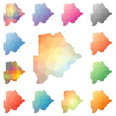Botsvana geometrik poligonal mozaik tarzı koleksiyon parlak soyut mozaik düşük Poli haritalar