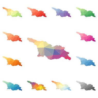 Georgia geometrik poligonal mozaik tarzı koleksiyon parlak soyut mozaik düşük Poli haritalar