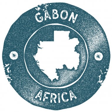 Gabon harita vintage damgası Retro tarzı el yapımı etiketi Gabon rozet veya öğe için seyahat Hatıra Eşyası