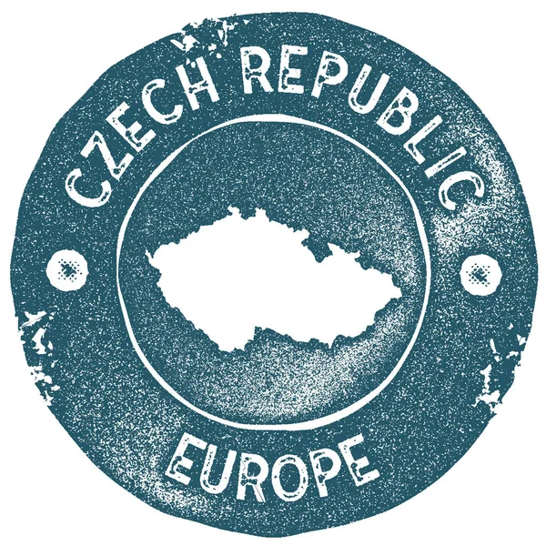 República Checa mapa vintage sello estilo retro hecho a mano etiqueta República Checa insignia o elemento para — Vector de stock