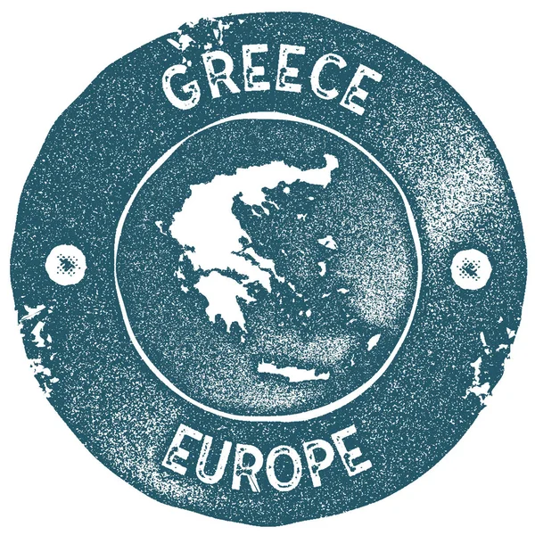 Mapa de Grecia sello vintage Etiqueta hecha a mano estilo retro Insignia de Grecia o elemento para recuerdos de viajes — Archivo Imágenes Vectoriales