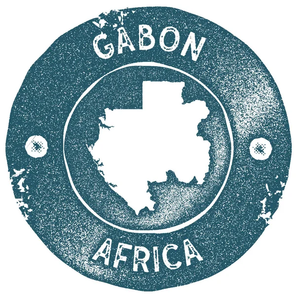 Mapa de Gabón sello vintage Etiqueta hecha a mano estilo retro Gabón insignia o elemento para recuerdos de viaje — Vector de stock