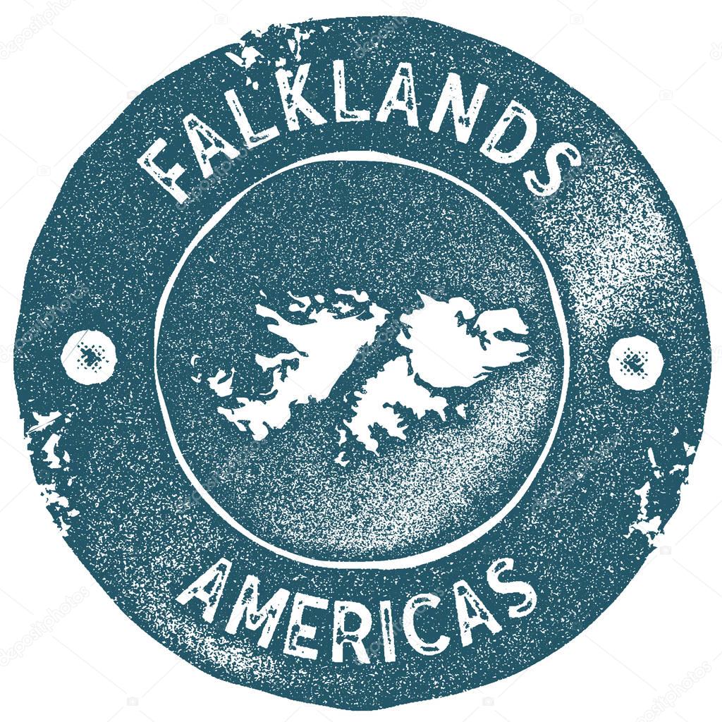 Falklands map vintage stamp Retro style handmade label Falklands badge or element for travel