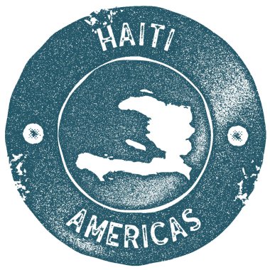 Haiti harita vintage damgası Retro tarzı el yapımı etiketi Haiti rozet veya öğe için seyahat Hatıra Eşyası