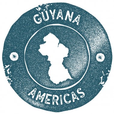 Guyana Haritası vintage damgası Retro tarzı el yapımı etiketi Guyana rozet veya öğe için seyahat Hatıra Eşyası