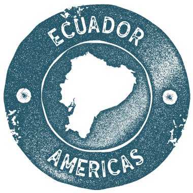 Ecuador map vintage stamp Retro style handmade label Ecuador badge or element for travel clipart