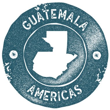 Guatemala map vintage stamp Retro style handmade label Guatemala badge or element for travel clipart