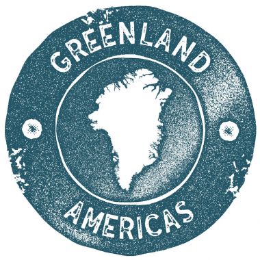 Grönland harita vintage damgası Retro tarzı el yapımı etiketi Grönland rozet veya seyahat için öğe