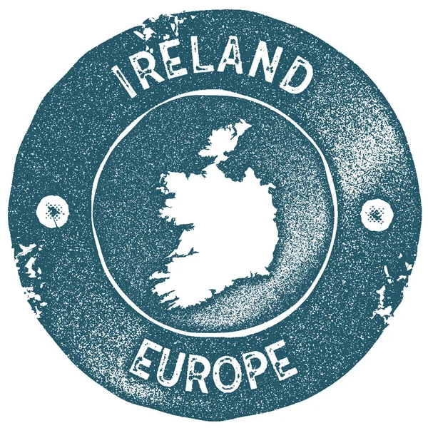 Mapa de Irlanda sello vintage Etiqueta hecha a mano estilo retro Insignia de Irlanda o elemento para viajar — Vector de stock