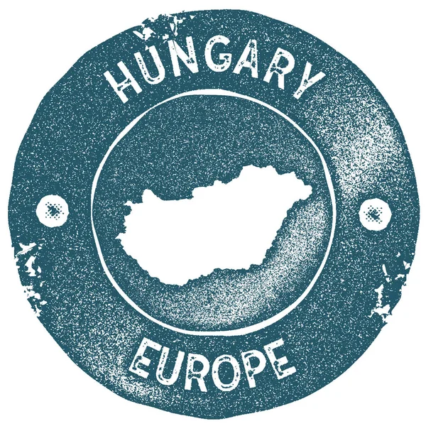 Hongarije kaart stempel op het gebied van vintage Retro stijl handgemaakte label Hongarije badge of element voor reizen — Stockvector