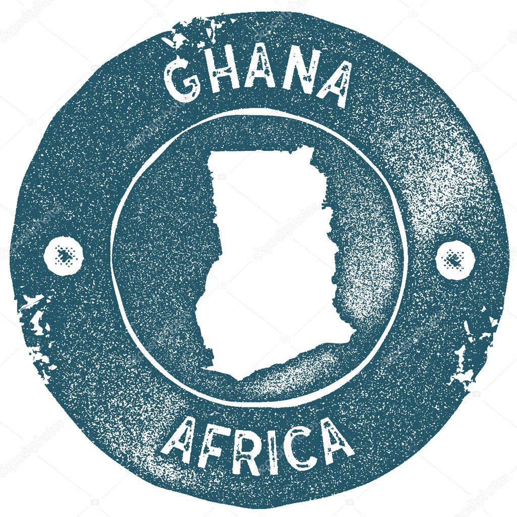 Ghana map vintage stamp Retro style handmade label Ghana badge or element for travel souvenirs