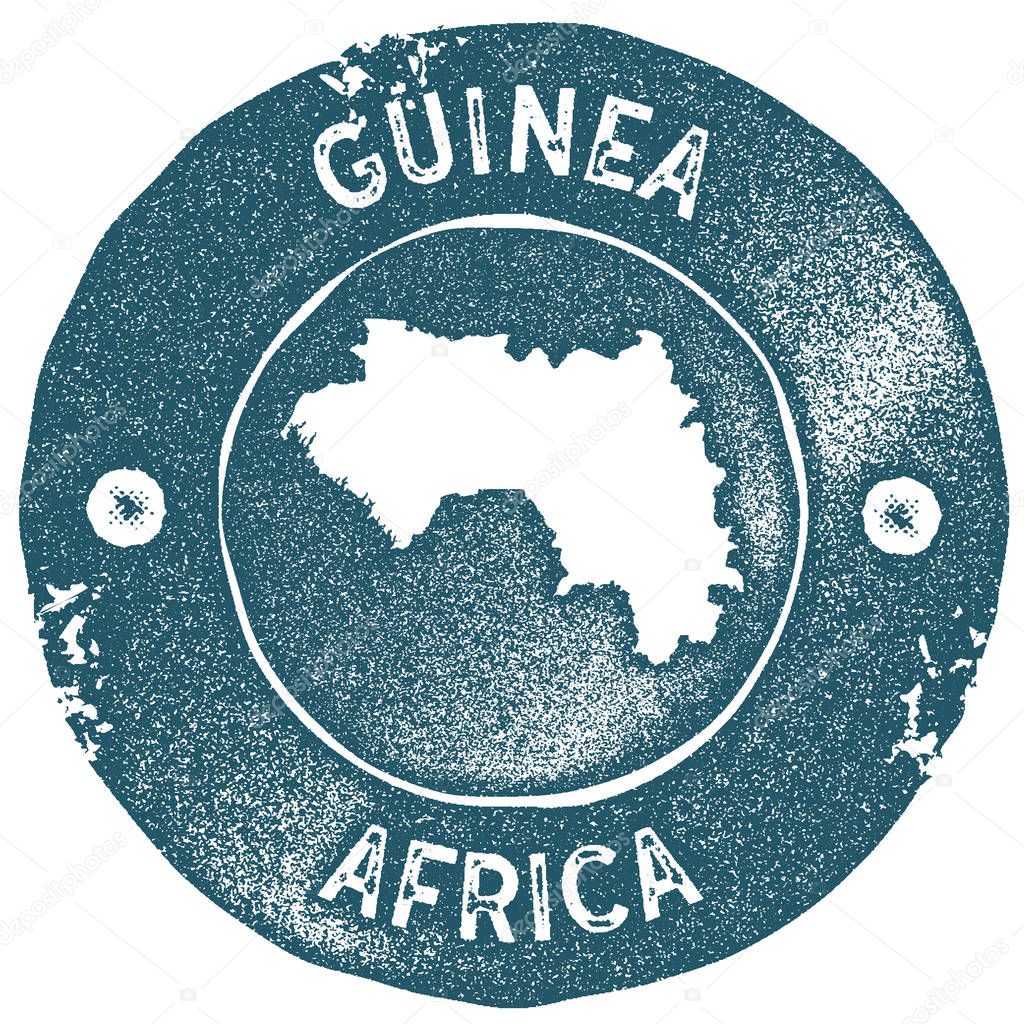 Guinea map vintage stamp Retro style handmade label Guinea badge or element for travel souvenirs