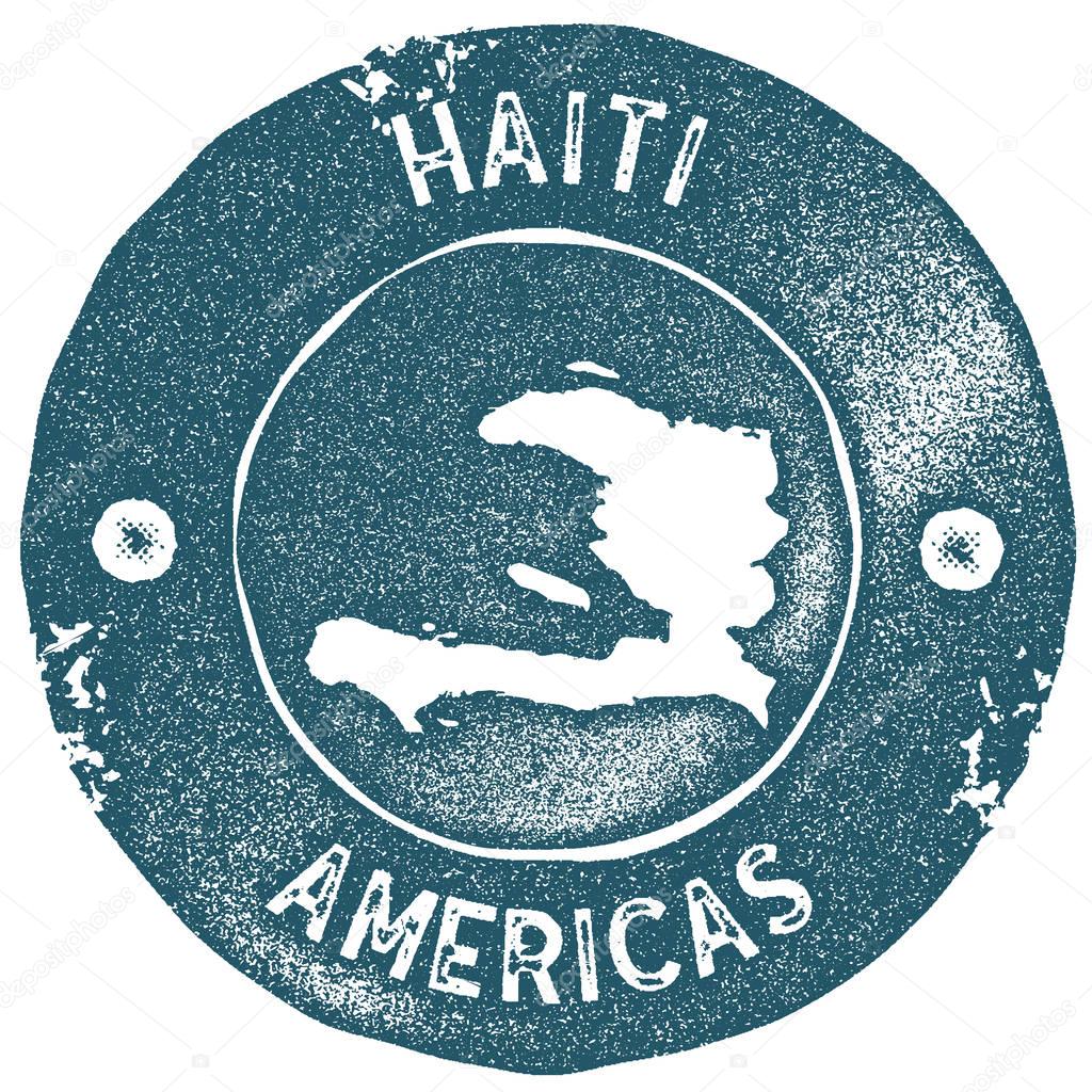 Haiti map vintage stamp Retro style handmade label Haiti badge or element for travel souvenirs