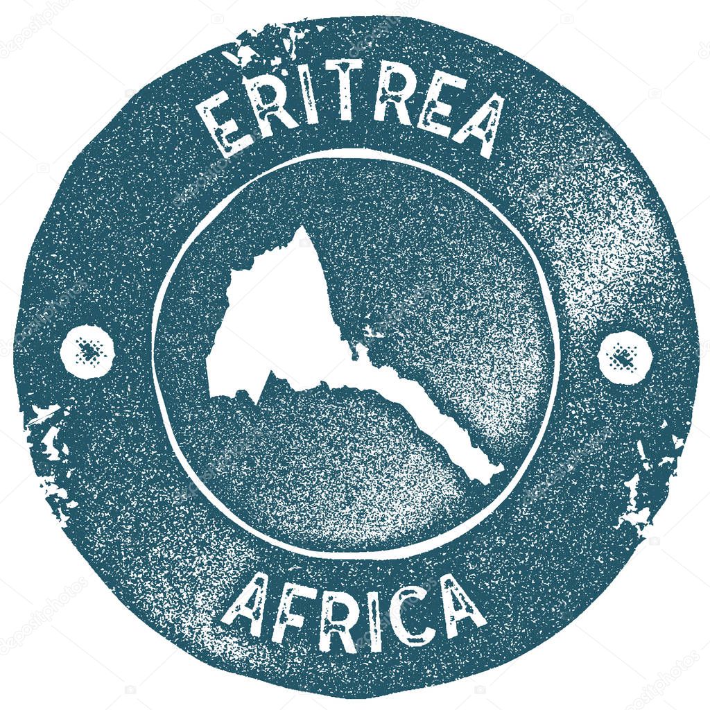 Eritrea map vintage stamp Retro style handmade label Eritrea badge or element for travel
