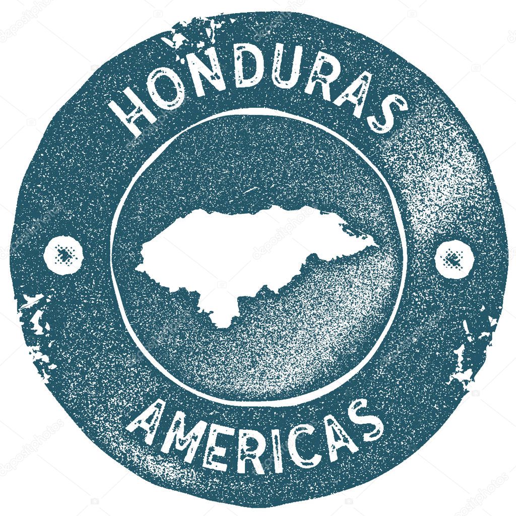 Honduras map vintage stamp Retro style handmade label Honduras badge or element for travel