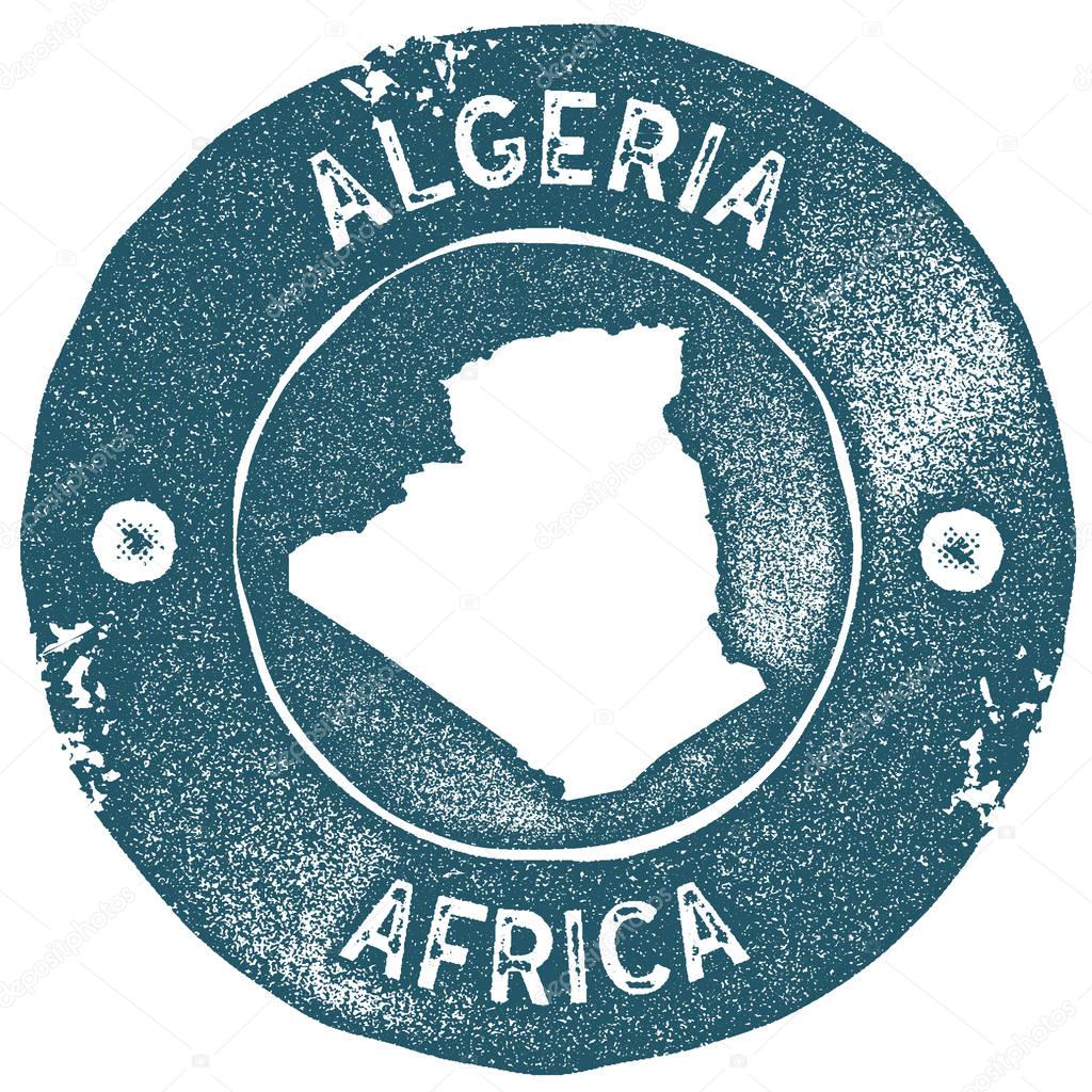 Algeria map vintage stamp Retro style handmade label Algeria badge or element for travel