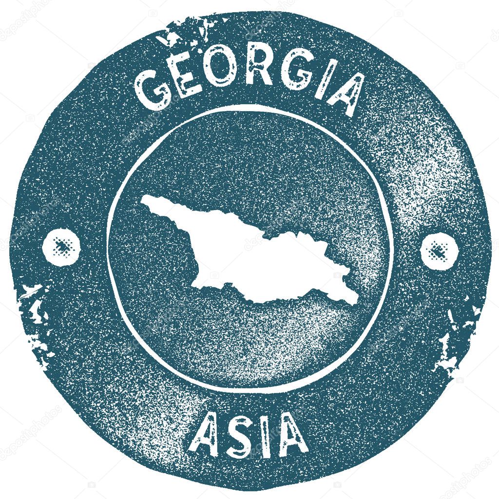 Georgia map vintage stamp Retro style handmade label Georgia badge or element for travel