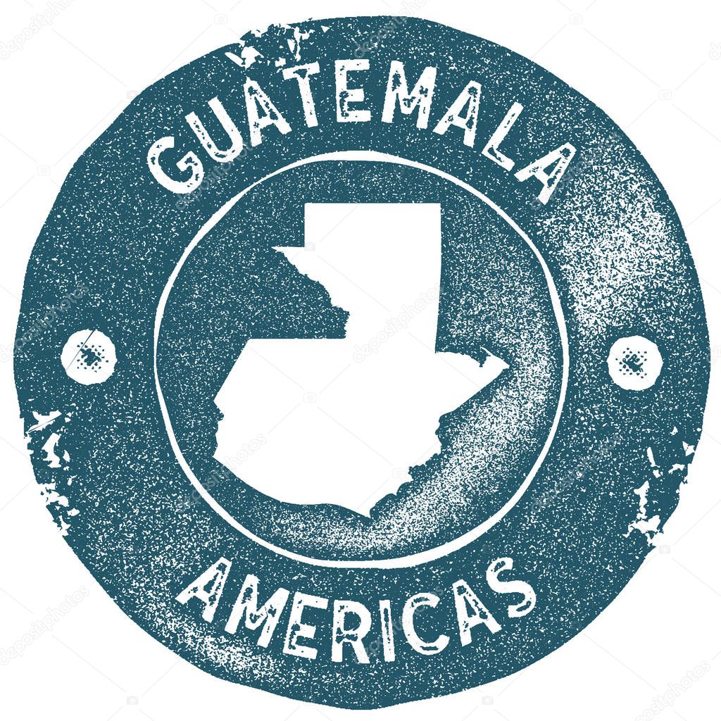 Guatemala map vintage stamp Retro style handmade label Guatemala badge or element for travel