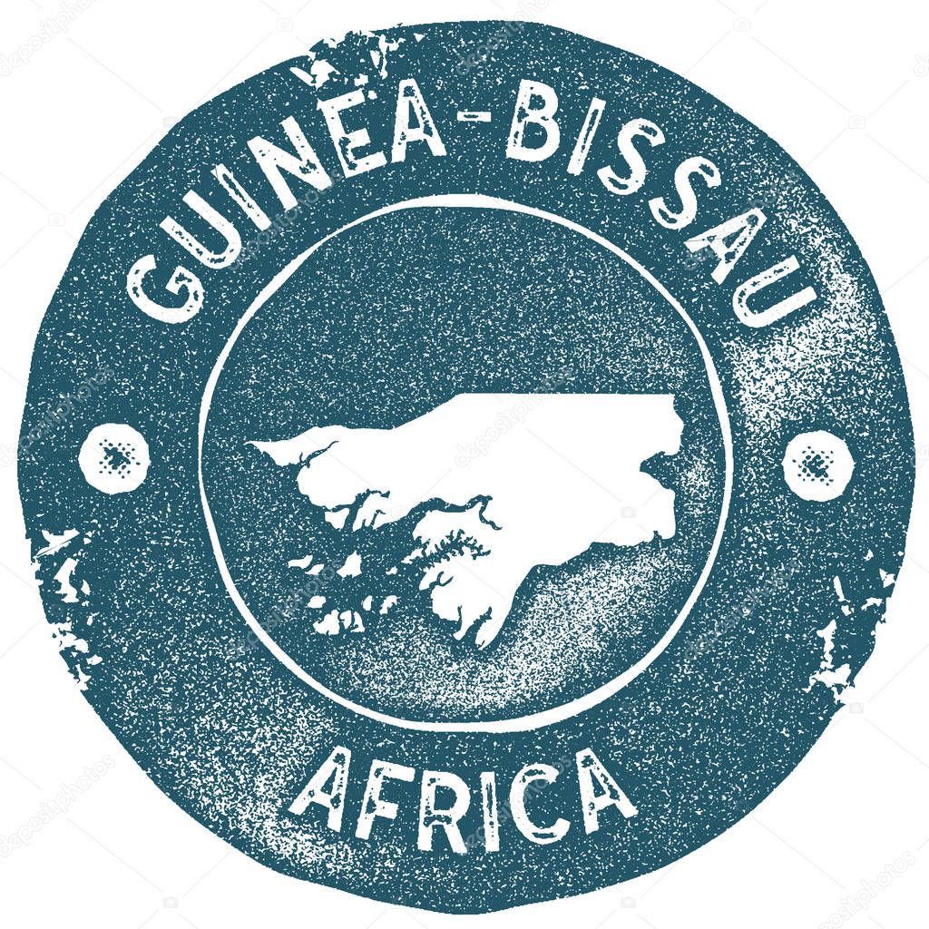 GuineaBissau map vintage stamp Retro style handmade label GuineaBissau badge or element for