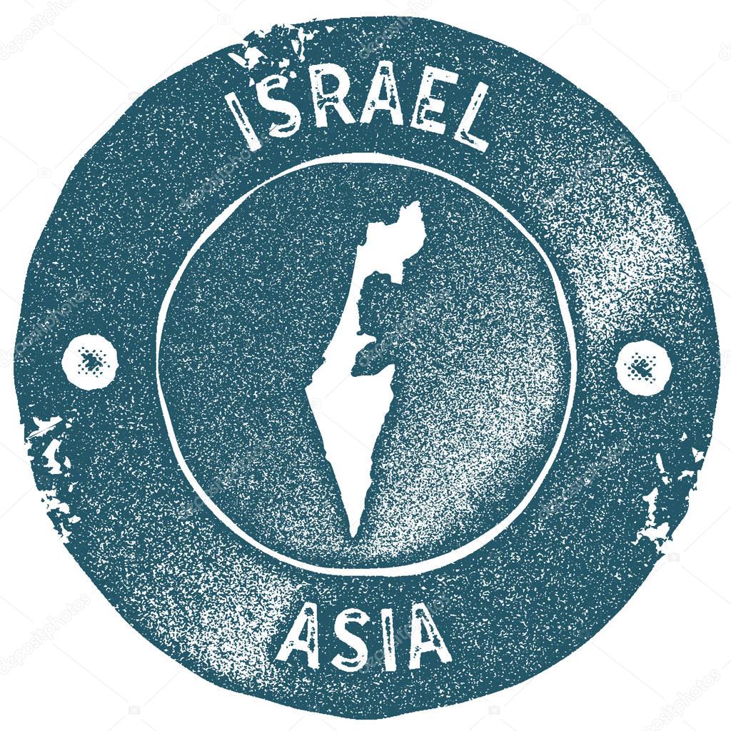 Israel map vintage stamp Retro style handmade label Israel badge or element for travel souvenirs