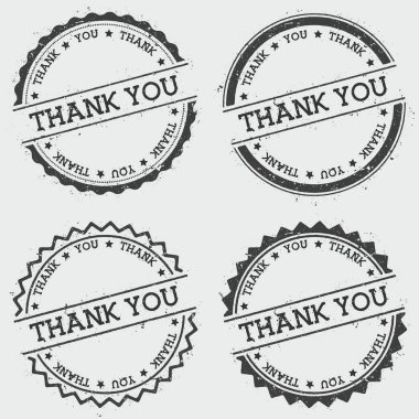 Beyaz arka planda Grunge hipster mühür metin mürekkep ile yuvarlak izole teşekkür ederim Insignia damgası