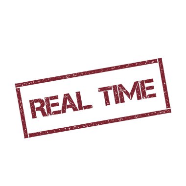 Gerçek zamanlı dikdörtgen damga dokulu kırmızı mühür ile izole beyaz arka plan vektör üzerinde metin