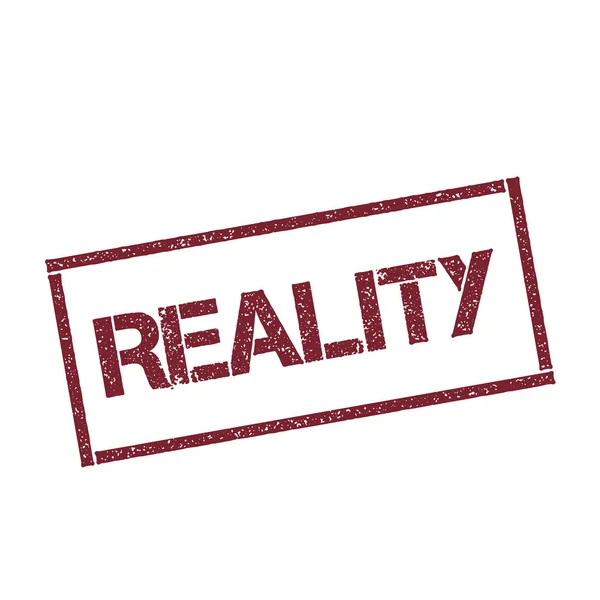 Selo retangular de realidade Selo vermelho texturizado com texto isolado no vetor de fundo branco — Vetor de Stock