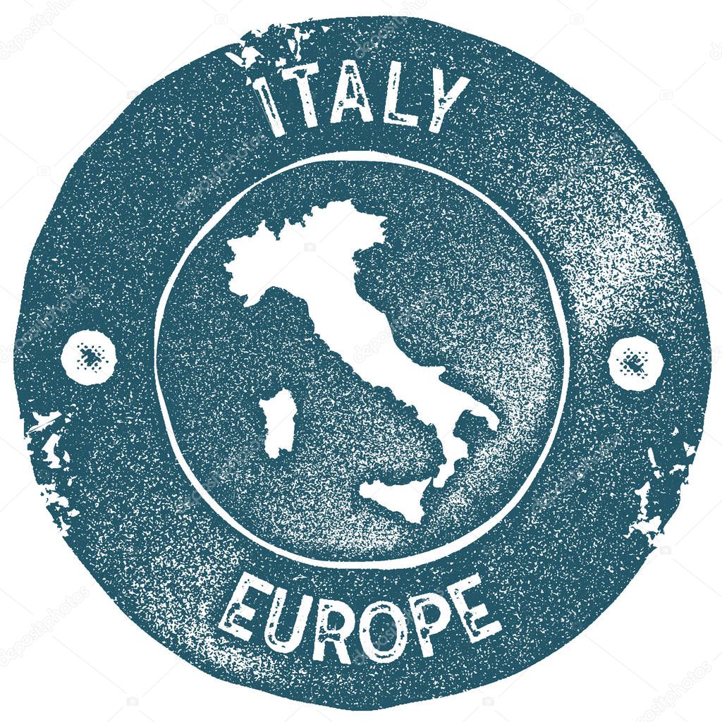 Italy map vintage stamp Retro style handmade label Italy badge or element for travel souvenirs