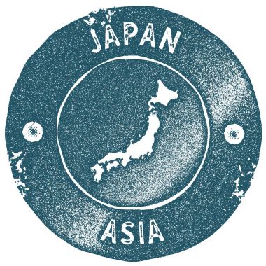 Japonya Haritası vintage damgası Retro tarzı el yapımı etiketi Japonya rozet veya öğe için seyahat Hatıra Eşyası