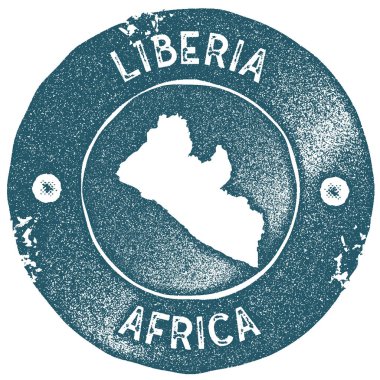 Liberya Haritası vintage damgası Retro tarzı el yapımı etiketi Liberya rozet veya seyahat için öğe